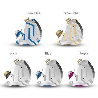 Five Driver Headphones,KZ ZS10 PRO High Fidelity Noise-Isolating Earbuds/Earphones with Detachable Cable 2Pin 0.75mm (Without MIC, Glare Blue)