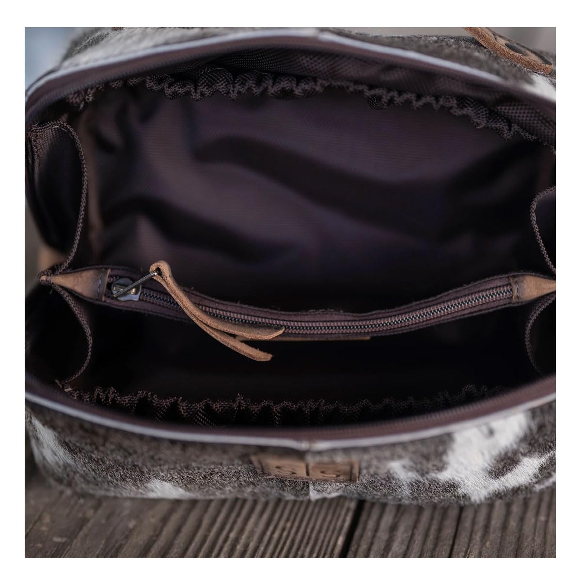 STS Ranchwear Women's Genuine Full Grain Leather Cowhide Elise Makeup Bag - Portable Durable Compact Travel Zipper Handbag Organizer Bag