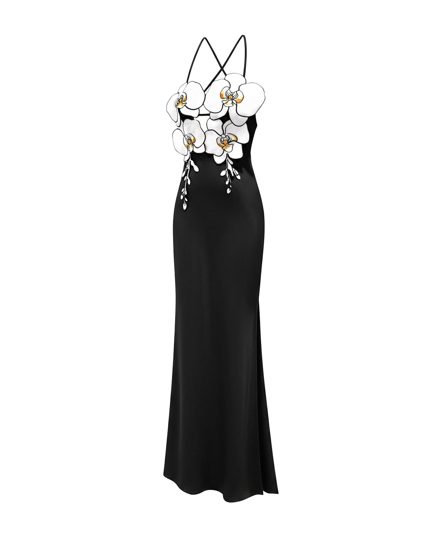 JW PEI Women's Orchid Embroidered Dress – Black/White