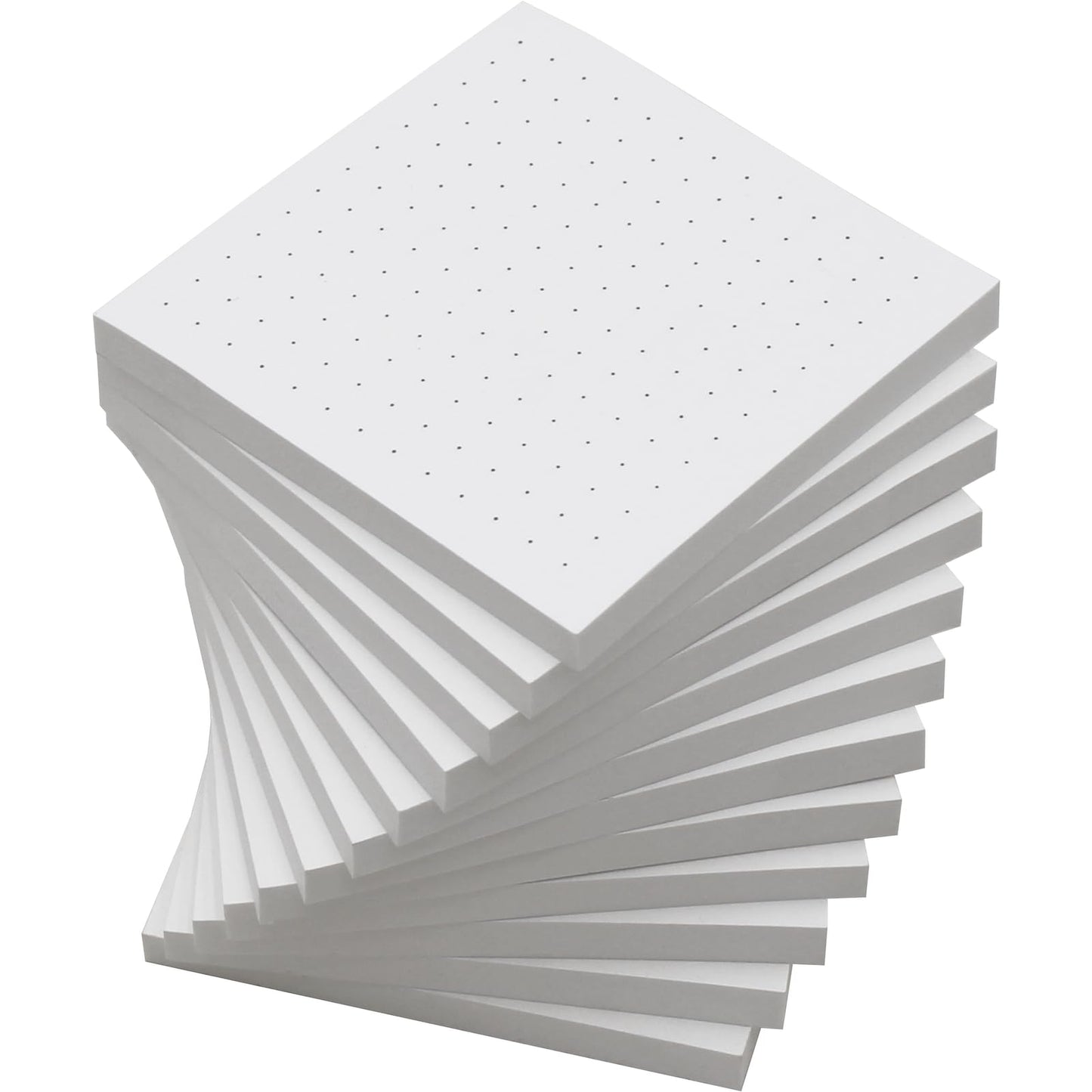 (12 Pad) Dotted Sticky Notes, 3x3 Inch, Dot Grid Self-Stick Notes, Easy to Post for School, Office, Notebook, White Color Pads/Pack