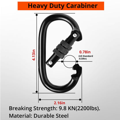 TRSMIMA Tree Stand Hunting Harness - Climbing Stands Strap Treestand Belt with Adjustable Metal Hook Quick Easy Quiet To Use
