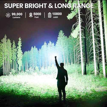 Rechargeable Spotlight Flashlight, 99,000 Lumen Super Bright Led Spotlight with 6 Modes & Foldable Tripod, Powerful Spot Light 30H Long Runtime, Handheld Spot Light for Outdoor Boating H?nting