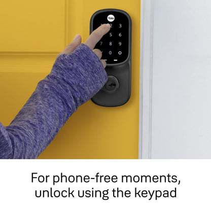 Yale Assure Lever - Keypad Lever Lock (for Doors with no deadbolt) - Keyless Entry with pin Code Unlocking and one-Touch or Auto-Locking - Black Suede