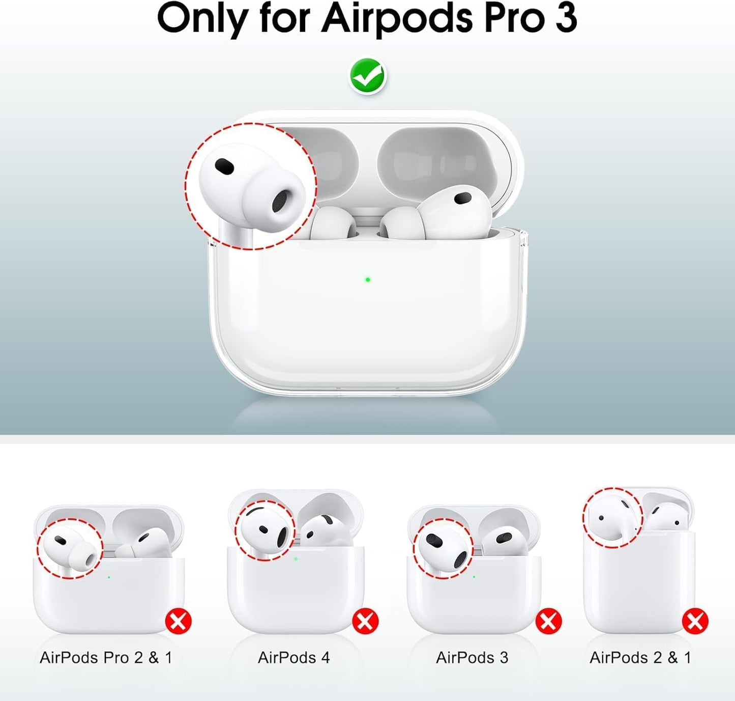 for AirPods Pro 3 Case, Compatible with AirPods Pro 3rd Generation Case (2025), Cute Leather Full Body Shockproof Protective Cover for Women Men (C)
