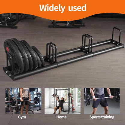 Weight Plate Rack for Home Gym - Weights Rack for Plates Use Singly or Combine Multiple Units | Olympic Weight Plate Rack Up to 660 LBS - New Model Bumper Plate Rack for Easy Plate Changes(1Unit)
