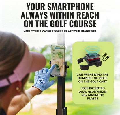 Stripebird - Original Golf Magnetic Phone Holder - Golf Cart Accessory - Slim Smartphone Mount - Store & Access Cell - Ultra Strong Magnet