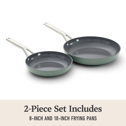Calphalon® Ceramic Nonstick 8" and 10" Frying Pan Set, Silver Ash
