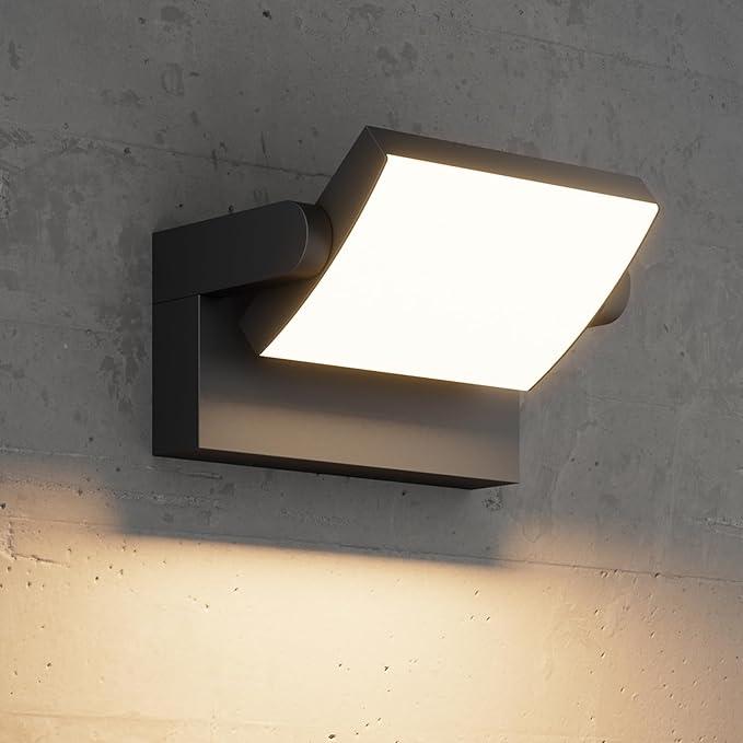 Modern Outdoor Lights, 40W Black LED Exterior Light Fixture, 3000K Outdoor Wall Sconce, IP65 Waterproof Porch Lights for House
