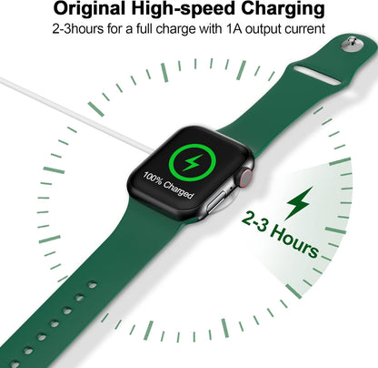 𝟐𝟎𝟐𝟓 𝐔𝐩𝐠𝐫𝐚𝐝𝐞𝐝 for Apple Watch Charger Magnetic Fast Charging Cable [Portable] Magnetic Wireless Charging Compatible with iWatch Series Ultra/SE/11/10/9/8/7/6/5/4/-[3.3FT] White