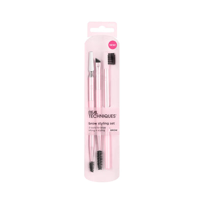 Real Techniques Eye Shade & Blend Makeup Brush Trio, For Eyeshadow & Liner, Makeup Tools for Shaping & Grooming Brows, Defined Makeup Look, Synthetic Bristles, Vegan & Cruelty-Free, 3 Count