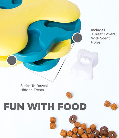 Outward Hound by Nina Ottosson Dog Tornado Treat Puzzle Dog Toy, Level 2 Intermediate, Blue