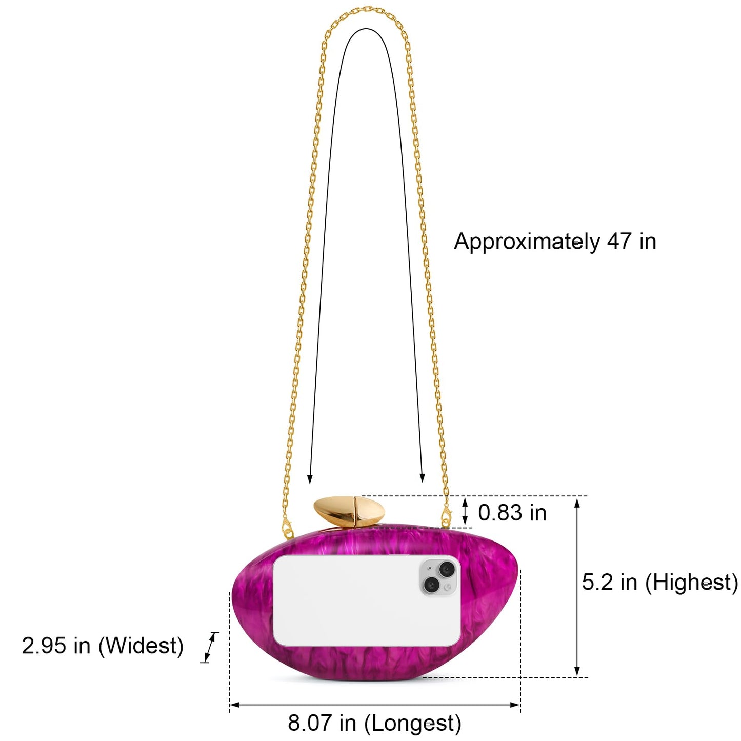 NEWROGENG Acrylic Shell Clutch Purse for Women, Marble Evening Bag with Magnetic Closure, Elegant Wedding Party Clutch Handbags, Marble Pink