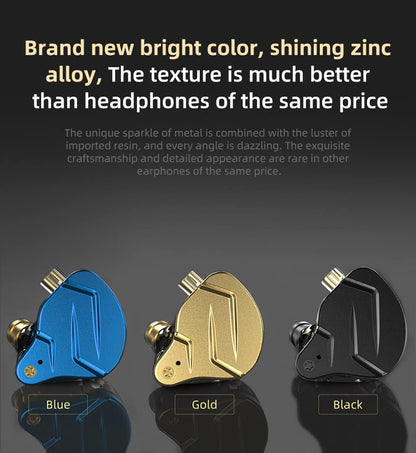 CCA KZ ZSN Pro X Dual Driver in Ear Monitor Earphone 1BA 1DD Wired Earphone HiFi Sport Gaming Earbuds Headphones Compatibility for Phone Computer Tablet