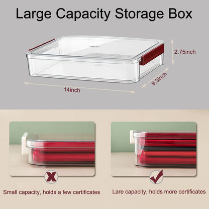 PeoTRIOL Clear File Storage Box with Lids, A4 Storage Box for 8"x11" Paper, Plastic A4 Container, Stackable Magazine File A4 Paper Project Case Bins, Desk Organizer Office Invoice Document