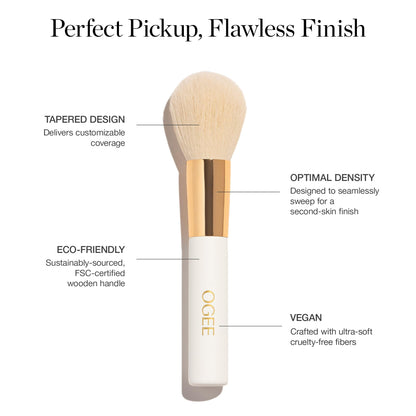 Ogee Blender Brush - Professional Quality Makeup Brush - Ultra-Soft Foundation Brush with Vegan Bristles for Flawless Makeup Application