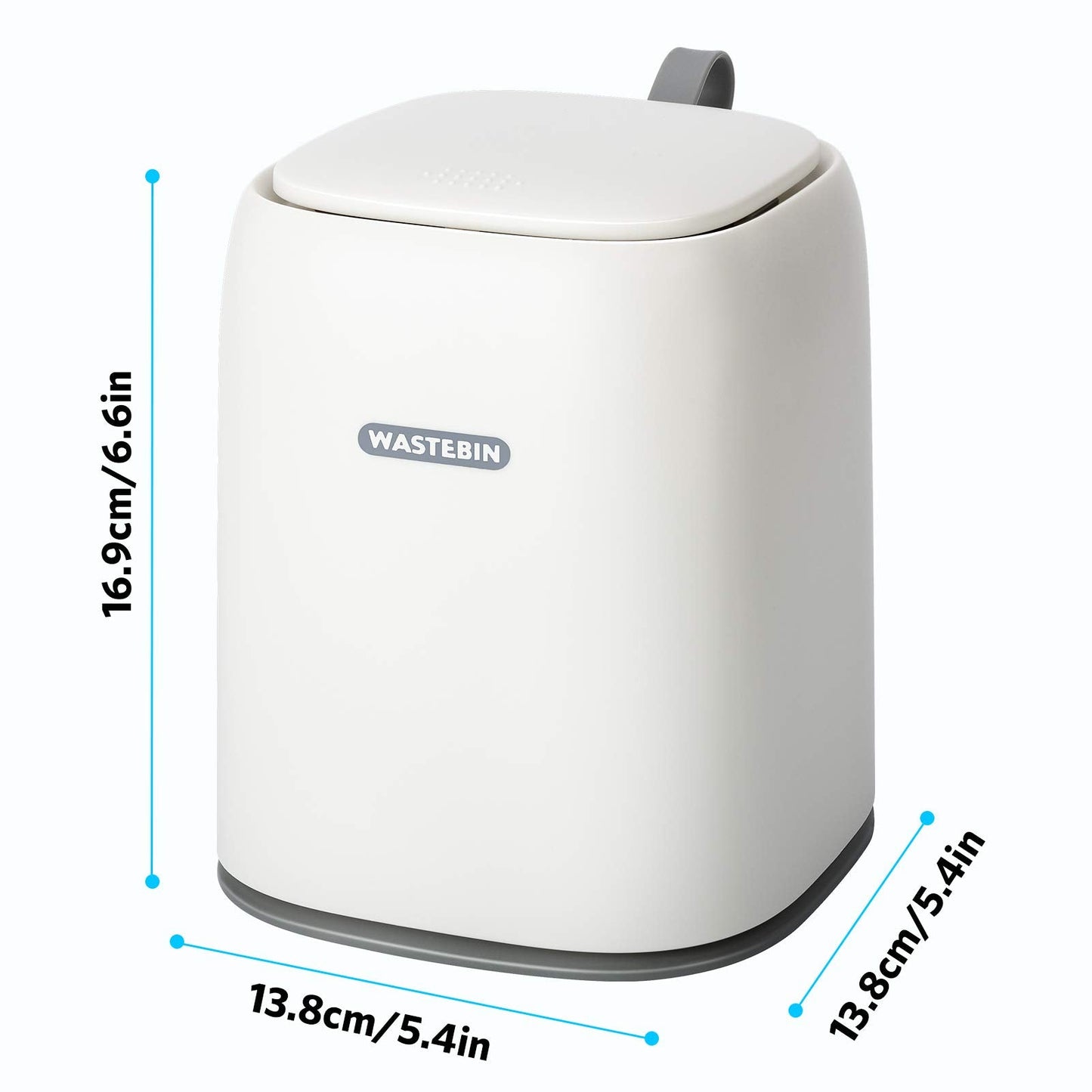 XCX Mini Countertop Trash Can with 3 Rolls of Trash Bags, Waste Can with Press Type Lid, 1.5 L / 0.40 Gal Wastebasket Dispenser, Bin for Coffee Table, Bathroom Vanity Top (White)