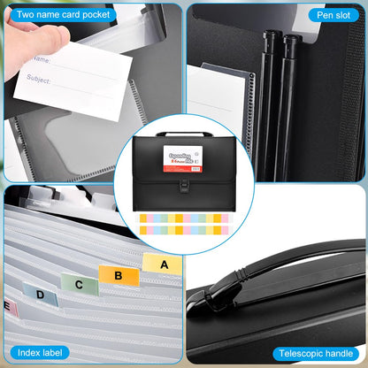 Trasylph 26 Pockets Accordion File Organizer with Lock,Document Organizer with Labels,Fireproof Expanding File Folder Paper Organizer Folder for Letter A4 Files | Receipt and More