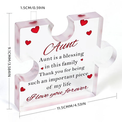 Personalized Engraved Acrylic Plaque - Unique Christmas & Birthday Gift Ideas for Aunt, Decorative Keepsake (For Aunt)