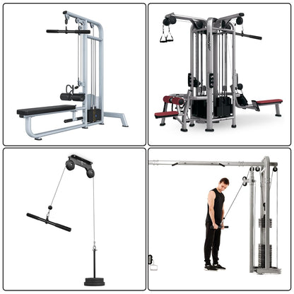 Vishusju Pulldown Straight Bar Rotating Steel with Rubber Grips LAT Pull Down Handle for Pulley Cable Machine Triceps Training Rowing Machine Attachment for Home Gym Strength Exercise