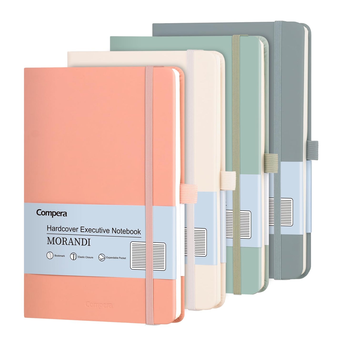 Comix 4 Pack Lined Journal Notebooks for Women, 176 Pages, 5.5 x 8.3", Hardcover, Morandi, 100gsm Paper, A5 Journaling Notebooks, Perfect for Work School Home