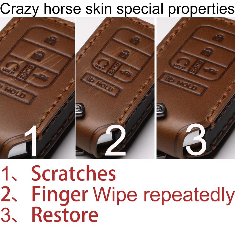 APEKUU Car Key Fob Cover, Soft Full Protection Key Case Shell Compatible with Ford Smart Key 3 4 5 Buttons Protector (A-Brown) …