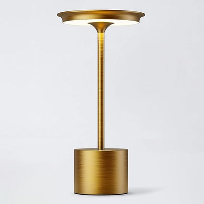 Cordless Table Lamp,Rechargeable 6000mAh Battery Operated Portable Table Light, 3 Color Stepless Dimmable Battery Lamps, LED Table Light for/Restaurant/Outdoor/Patio(Gold)