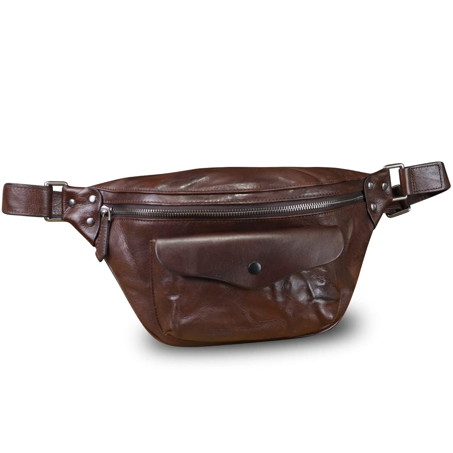 Genuine Leather Fanny Pack for Women and Men Vintage Real Leather Sling Bag Crossbody Bag Fashion Waist Bag Chest Purse (Coffee)
