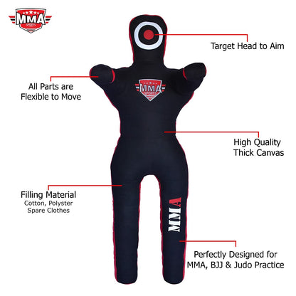 MMA Doctor Bane MMA Brazilian Grappling Submission Dummy Wrestling BJJ Judo Karate Punching Bag Standing Position - 4 FEET -UNFILLED