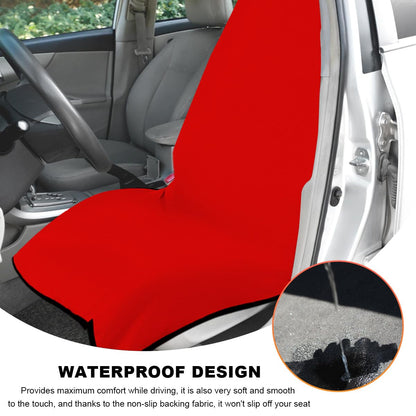 ZNDAW Waterproof Sweat Towel Car Seat Cover, Sweatproof Non-Slip Auto Seat Cover for Post Gym Workout, Running, Swimming, Beach, Universal Seat Protector for Car, SUV, Trucks, Sedan (Red)