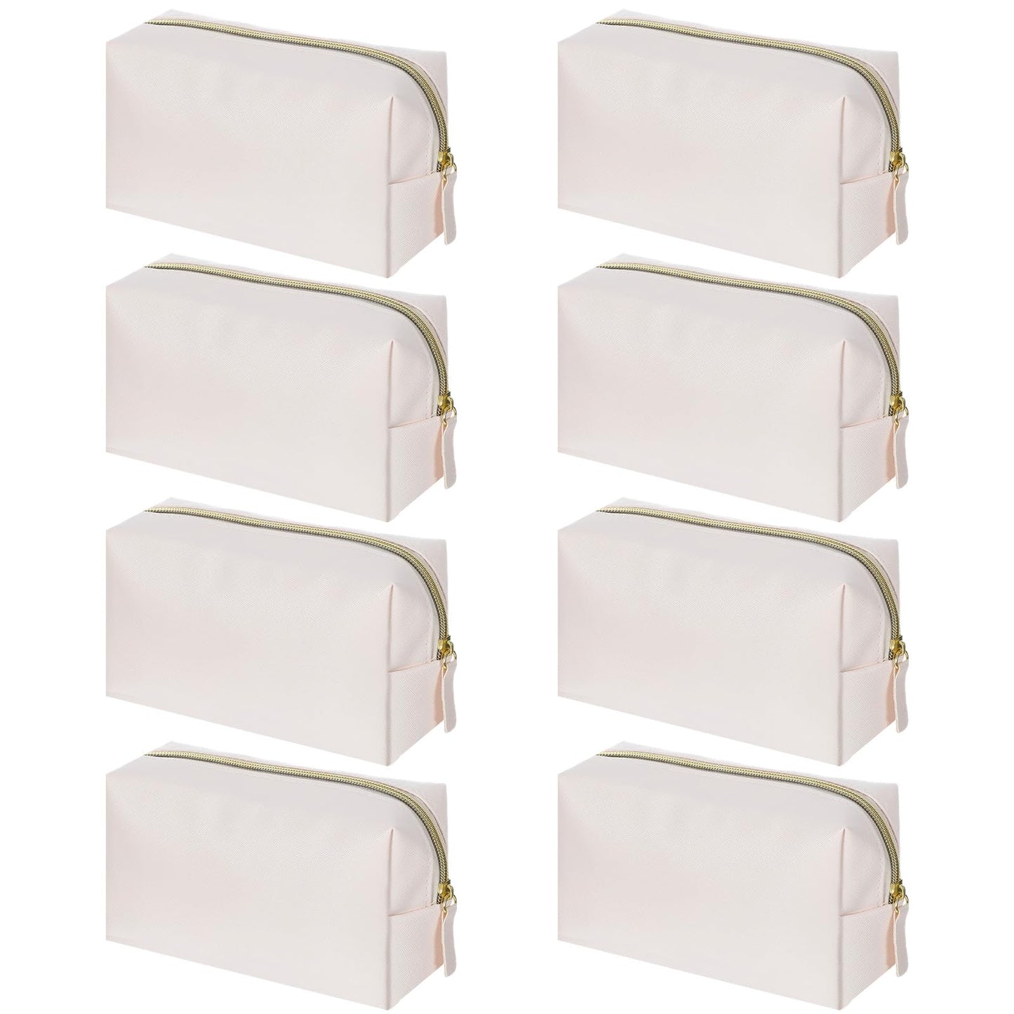 8 Pcs Makeup Bag Pu Leather Cosmetic Pouch Waterproof Small Toiletry Bag Portable Cosmetic Organizer Water Resistant Storage Purse for Lady Women Daily Storage Travel Organizer (Beige,Medium) ﻿