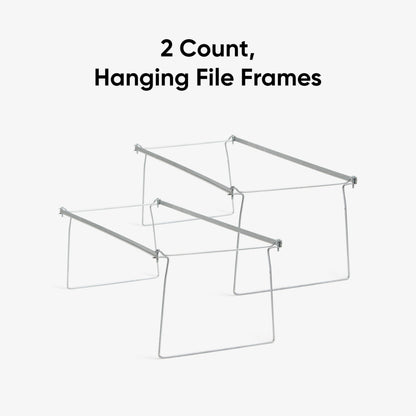 Smead Frames, Hanging File, Heavy Duty Steel Letter Size, Adjustable 23"-27" Rails, 2-Pack Gray, Converts Drawers to Hanging Folder Storage, for Office Home Classroom Organization