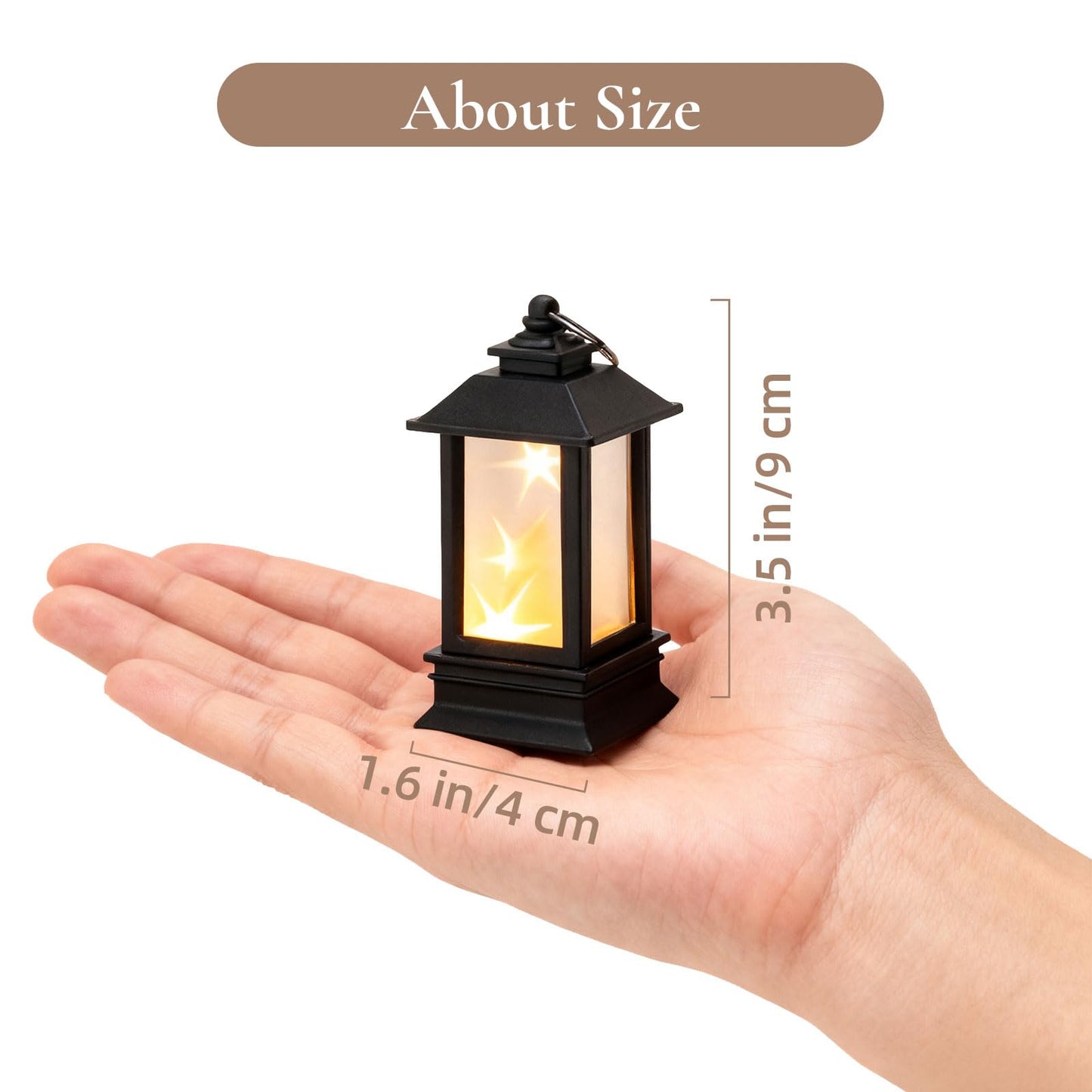 Staymoment Black Lanterns Decorative Indoor: 24 Pcs Starlight Mini LED Lantern for Centerpiece Table Decorations Halloween Christmas Wedding Party Camping Decor