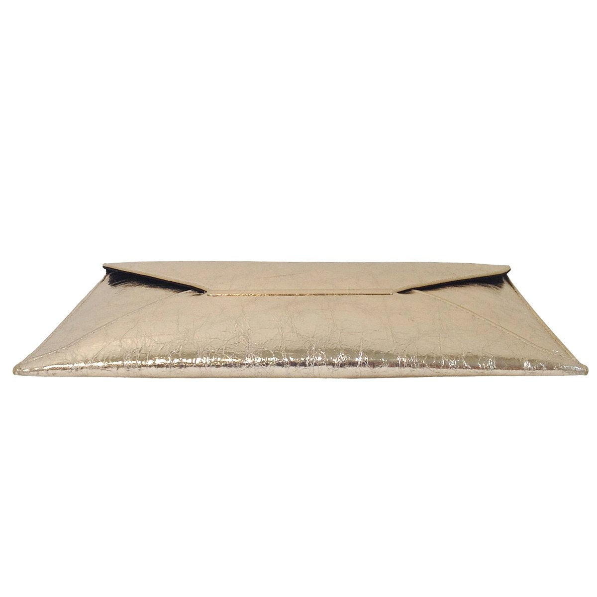 JNB Crushed Metallic Envelope Clutch – Slide & Tuck Closure,Evening Party Bag for Women, Gold