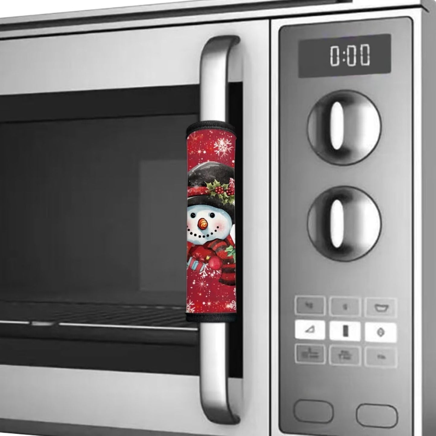HUISEFOR Christmas 4 Pcs Refrigerator Door Handle Covers Kitchen Appliance Decor Handles Easy to Install Kitchen Appliance Handle Covers for Microwave Oven Stove Gift for Holiday