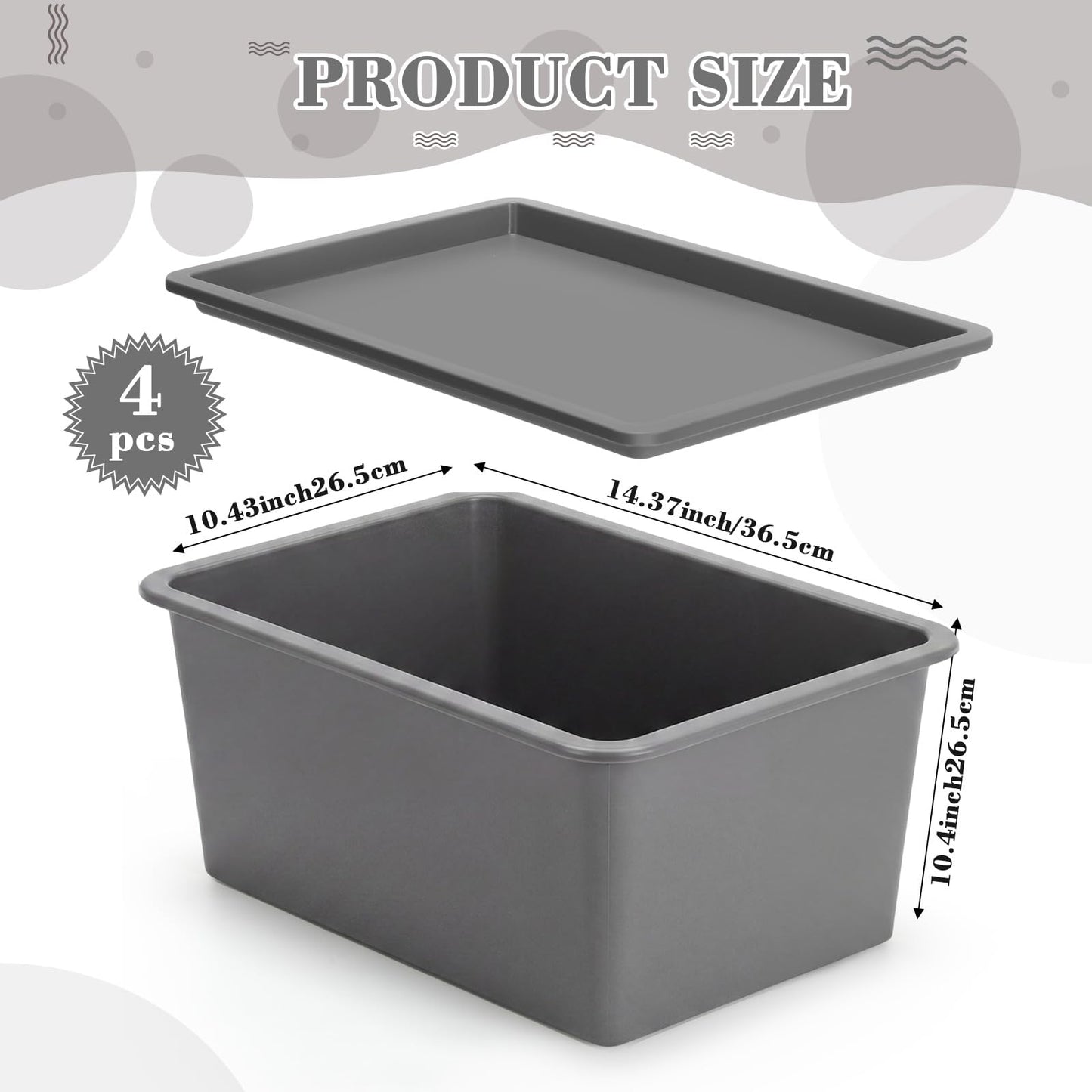 Menkxi 4 Pcs Storage Bins with Lids Plastic Stackable Containers for Organizing Shelves Christmas Ornament Box Baskets(Gray,Small)