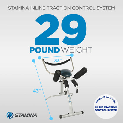 Stamina InLine Traction Control System, Back Pain Relief & Spine Decompression Machine - Stretching and Exercise Equipment for Home and Gym Workout - Portable Lower Body Fitness Stretcher