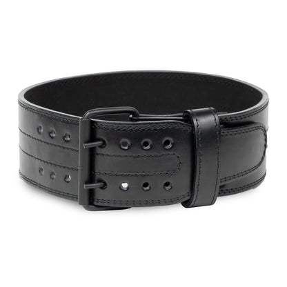 Gymreapers Weightlifting Belt 6MM Genuine Leather - Double Prong Power Belt Heavy Duty 4-Inch Wide - Strong, Stabilizing Back Support for Deadlifts, Squats Powerlifting (Black, Small)