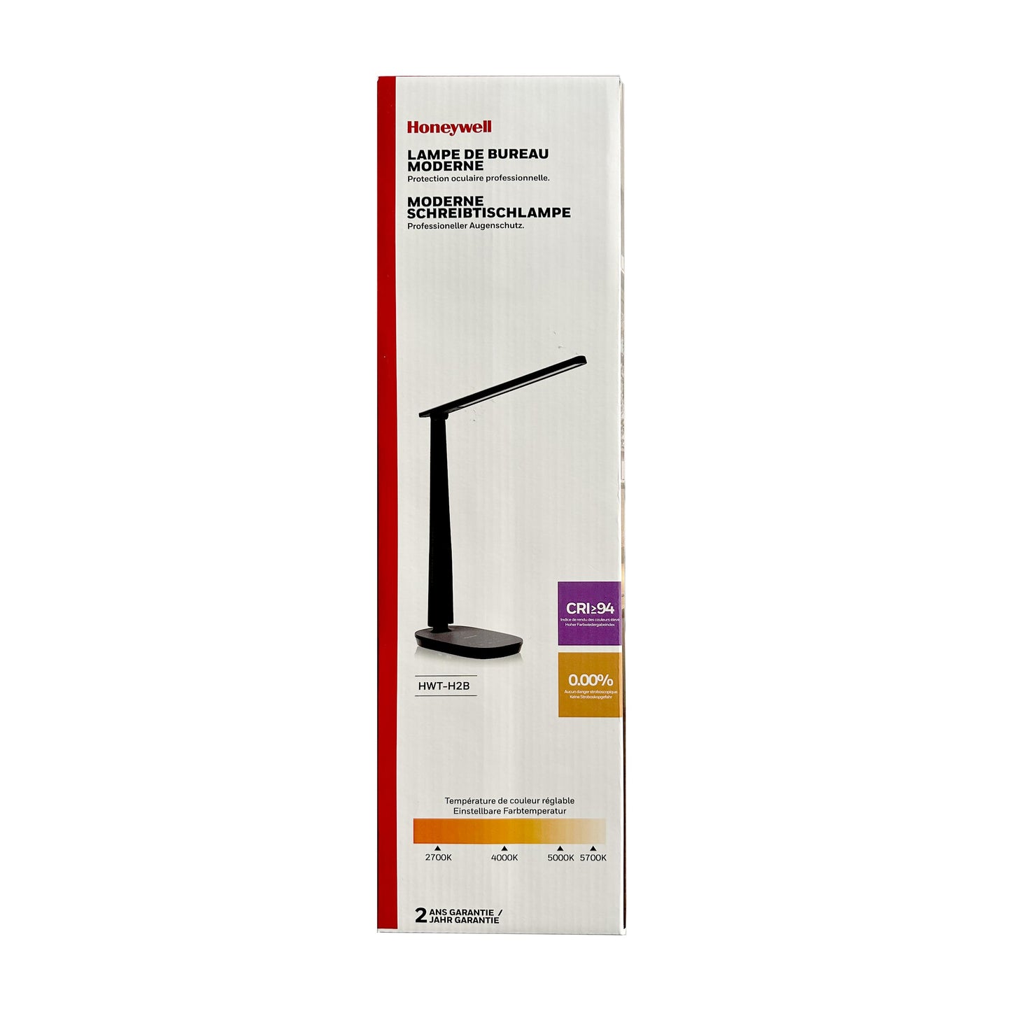 Honeywell LED Desk Lamp for Home Office, Eye-Caring Light with 4 Color Modes & Touch Control, USB A+C Charging Ports, Adjustable Rotating Head with Timer for Reading, Bedroom & Small Desks