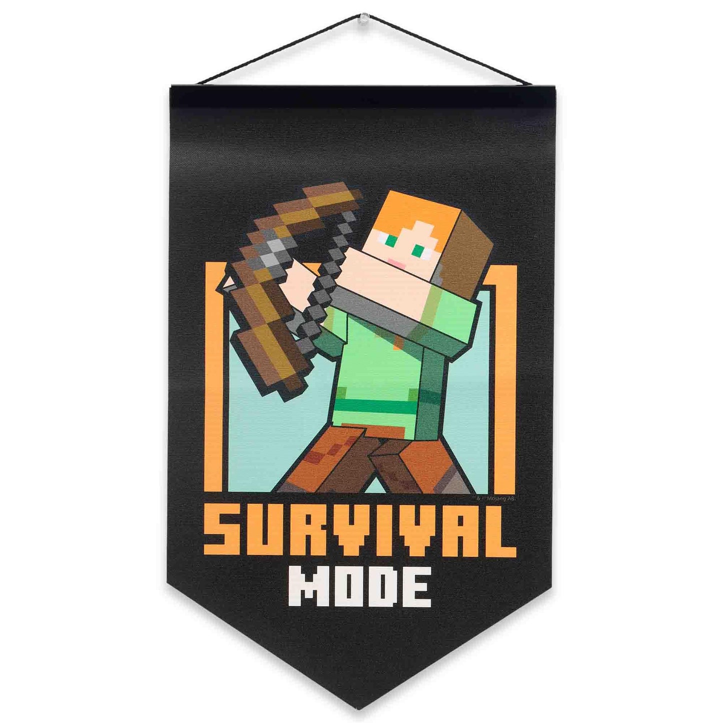 Open Road Brands Minecraft Survival Mode Hanging Canvas Banner - Fun Minecraft Wall Decor for Bedroom or Game Room