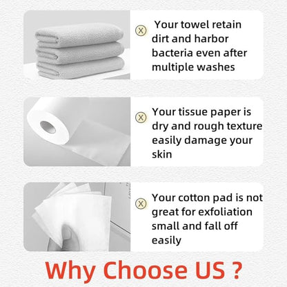 Disposable Face Towels, Biodegradable Facial Towels Clean Face Towels XL