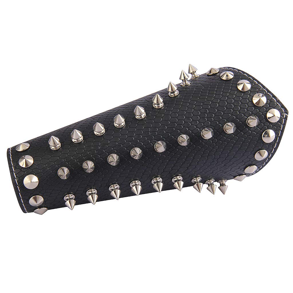GelConnie Leather Bracers Gothic Spike Gauntlets Wristband Medieval Knight Armor Leather Wrist Guard Arm Cuffs Black Arm Guards Armband Halloween Cosplay Costume