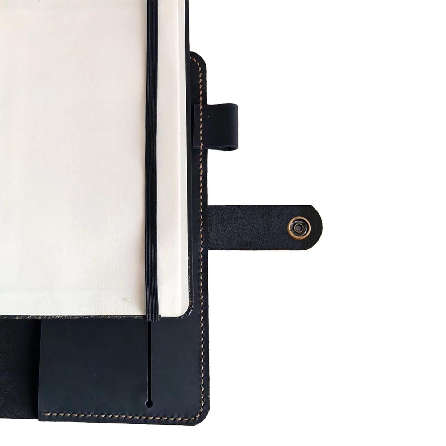 Turbosnail Leather Journal Cover for Moleskine Large Size Hard Cover Notebook, Handmade Leather Cover for 5"x8.25" Hardback Notebook,with pen holder Notebook Cover (Brown)