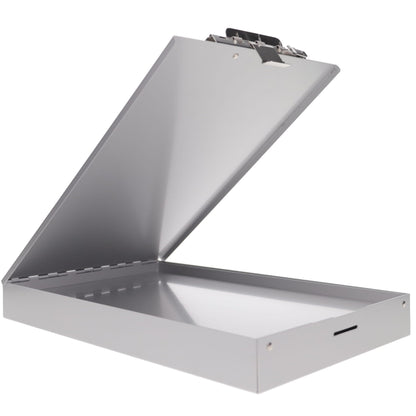 Saunders Cruiser Mate Metal Clipboard with Storage, Dual Tray Aluminum Nursing Folio, Heavy Duty Form Holder for Police & Work, Letter Size Privacy Box with Self-Locking Latch, Silver