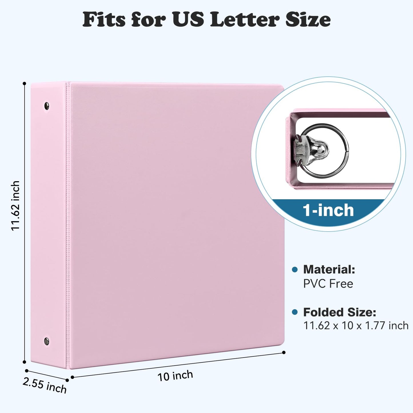 2-inch 3-Ring Binder with Pockets, Basic Binders 2'' Pastel Color Binders, Holds Letter Size 8.5'' x 11'', 450 Sheet Capacity, Bundle 6 Pack for Back to School (2- Inch)