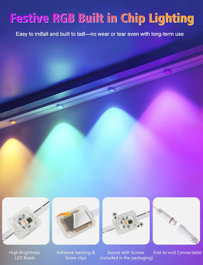 BSGlobal 100FT Permanent Outdoor Lights, 60 LED Smart RGB&IC Outdoor Eave Lights with App/Remote Control, 209 Scene Modes, IP67 Waterproof Outside Light for House Party Christmas