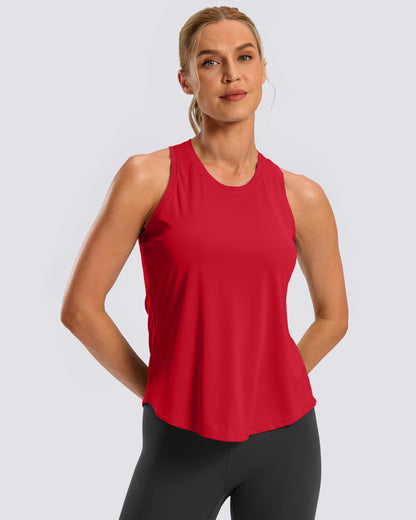 G Gradual Women's Workout Tank Tops Racerback Athletic Yoga Tops Loose Fit Sleeveless Running Gym Sports Shirts for Women(Red New,L)