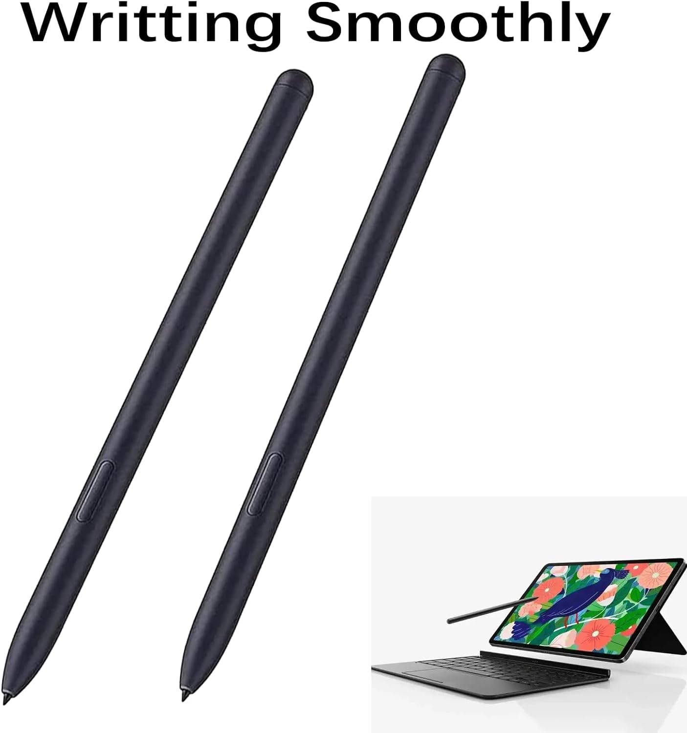 2 Pack Galaxy Tab S7 FE S Pen Replacement Stylus Pen for Samsung Galaxy Tab S7, Tab S7 FE SM-T730, SM-T733, SM-T736B Stylus Pen (Mystic Black)