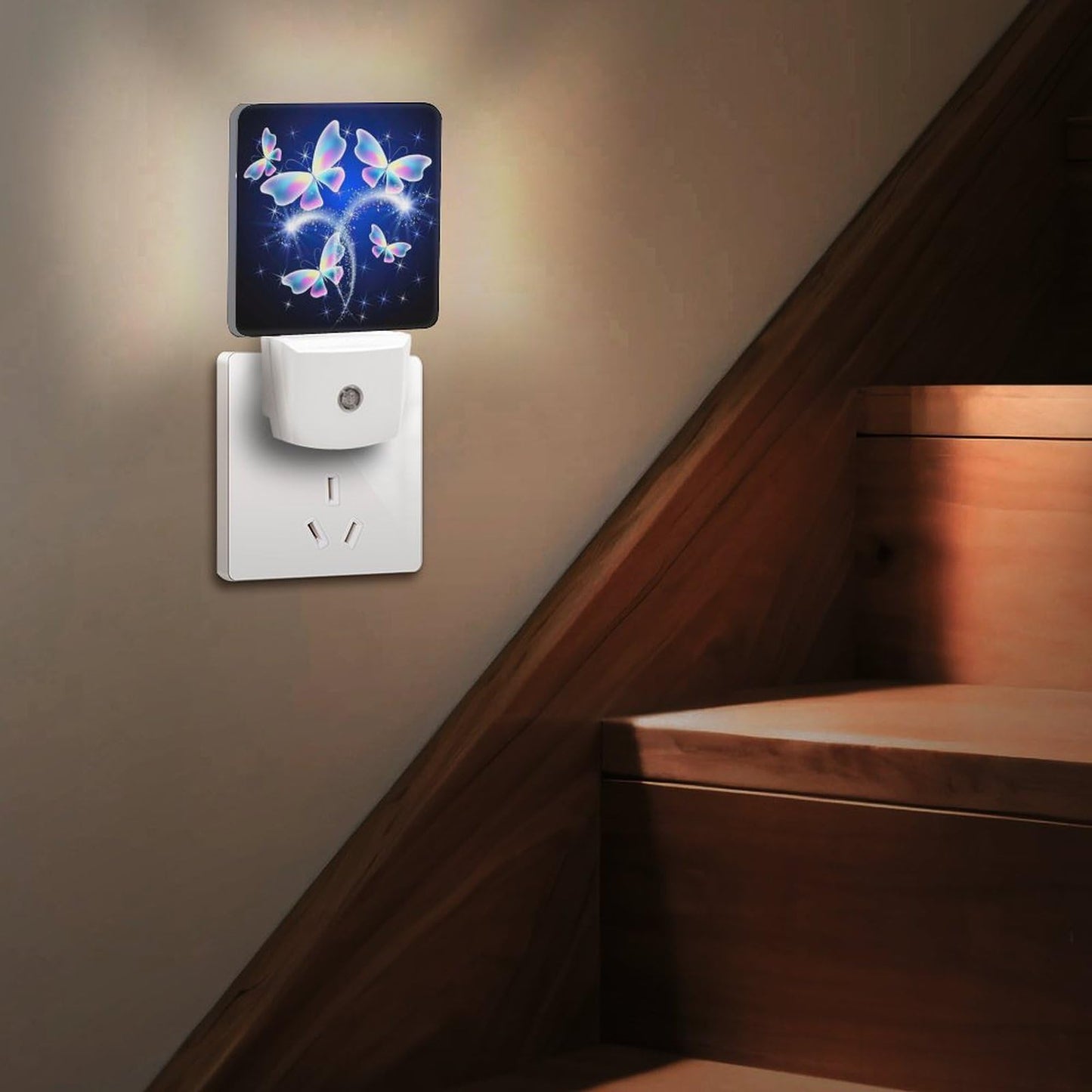 YKJAHSD Butterfly Night Light, Plug into Wall Decor Nightlights for Bedroom, Bathroom, Hallway, Kitchen, with Dusk to Dawn Light Auto Sensors LED Night Lights for Boys Girls Women Men Room Gifts