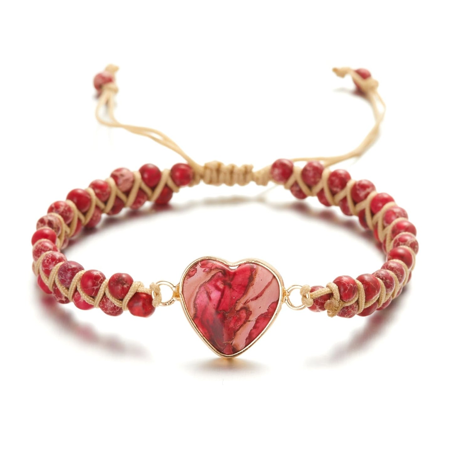 Boutique SS Seven-Chakra Healing Natural Red Heart Gemstone Bracelet - Meditation Energy Spiritual Protection - Mental Health Balance 1-Strands Leather Wrap 1 Piece of Handmade with Premium Gift Box