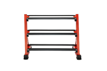 Prime Prosperity Dumbbell Rack 3 Tier Heavy Duty Weight Organizer Dumbbell Storage Stand Holder 1100lbs Capacity Quick Assembly Dumbbell Weight Storage Rack For Home Gym, Red (Rack Only)